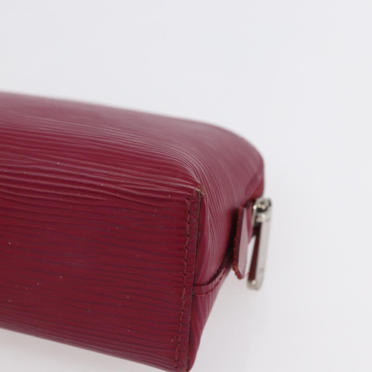 LOUIS VUITTON Epi Pochette Cosmetic PM Pouch Wine Red Grenard LV Auth BA8368