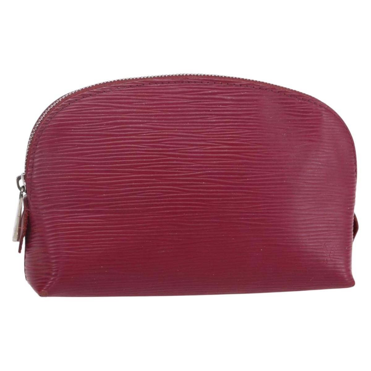 LOUIS VUITTON Epi Pochette Cosmetic PM Pouch Wine Red Grenard LV Auth BA8368