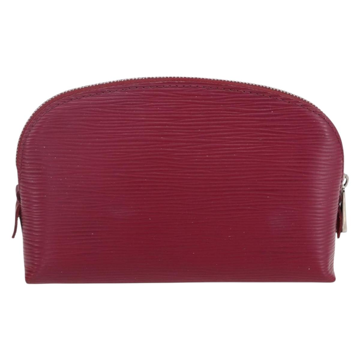 LOUIS VUITTON Epi Pochette Cosmetic PM Pouch Wine Red Grenard LV Auth BA8368