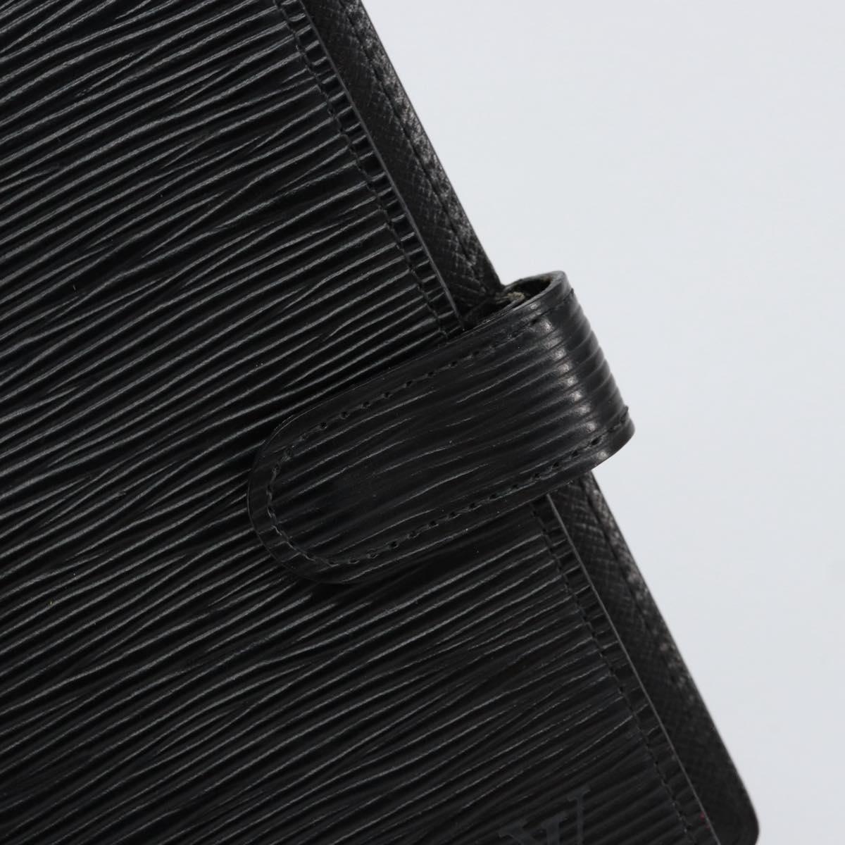 LOUIS VUITTON Epi Agenda PM Day Planner Cover Black R20052 LV Auth BA8369