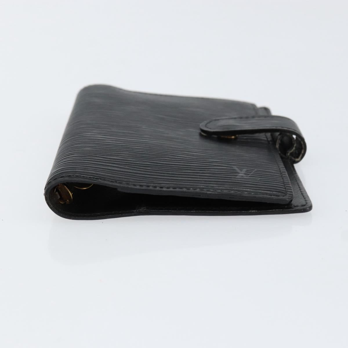 LOUIS VUITTON Epi Agenda PM Day Planner Cover Black R20052 LV Auth BA8369