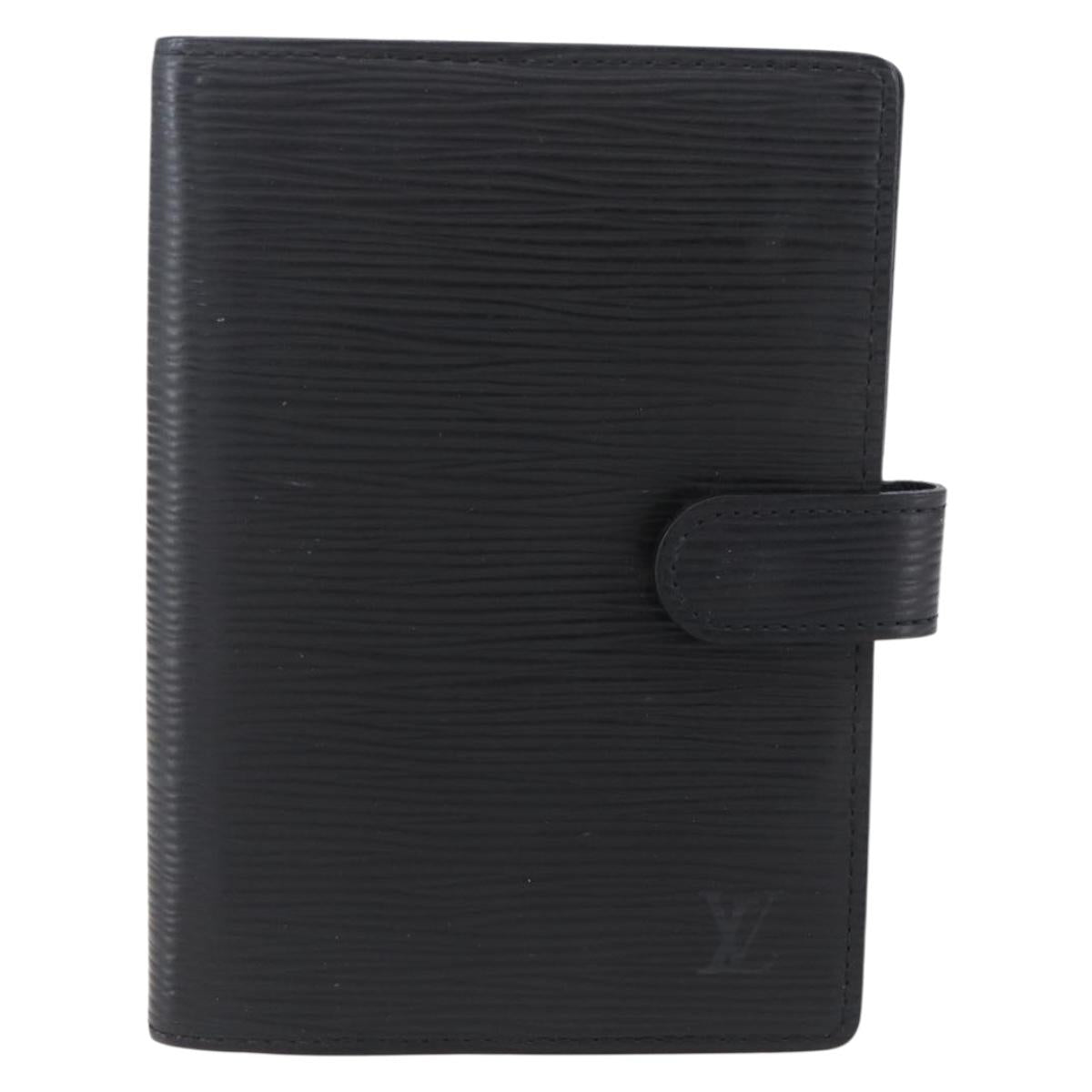 LOUIS VUITTON Epi Agenda PM Day Planner Cover Black R20052 LV Auth BA8370