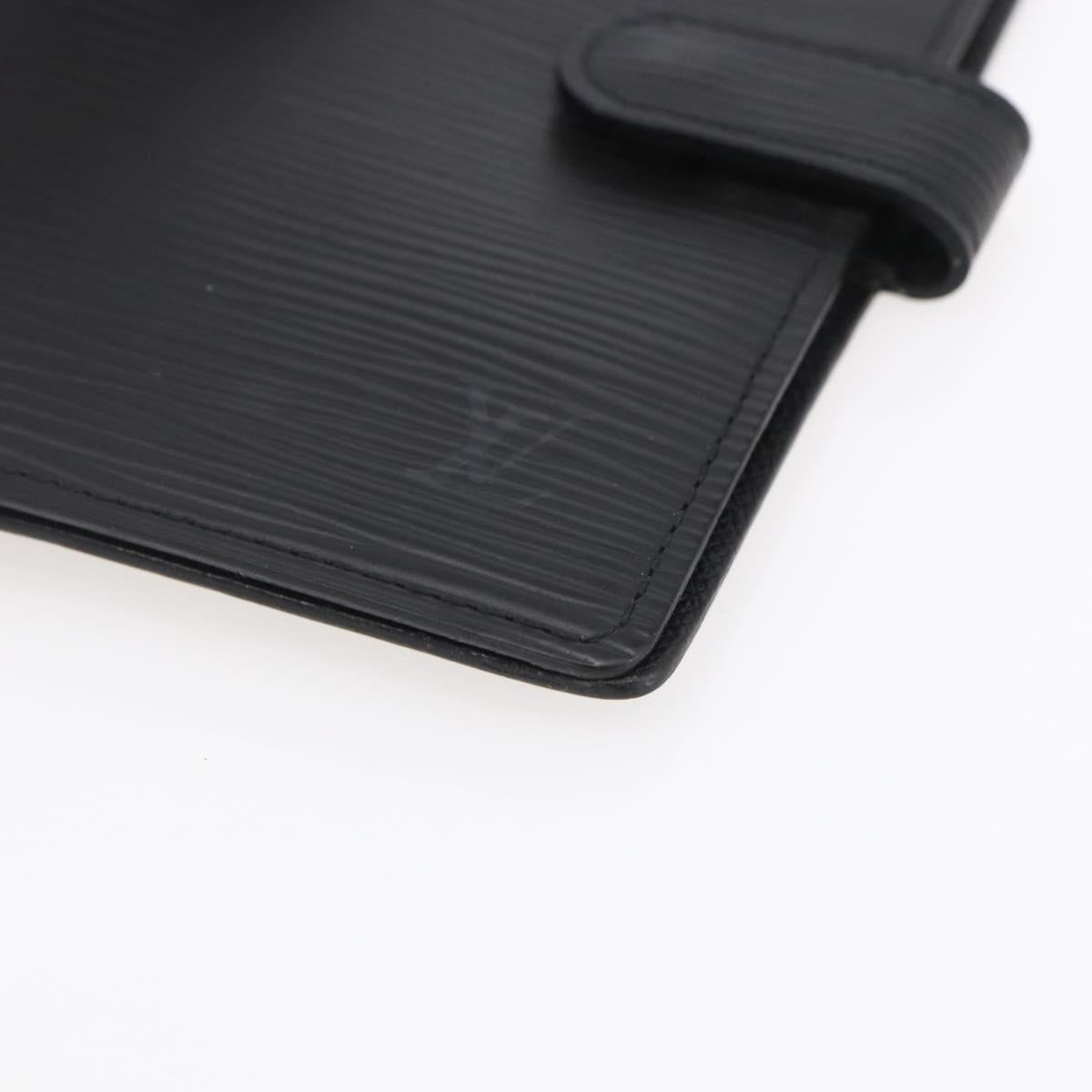 LOUIS VUITTON Epi Agenda PM Day Planner Cover Black R20052 LV Auth BA8370