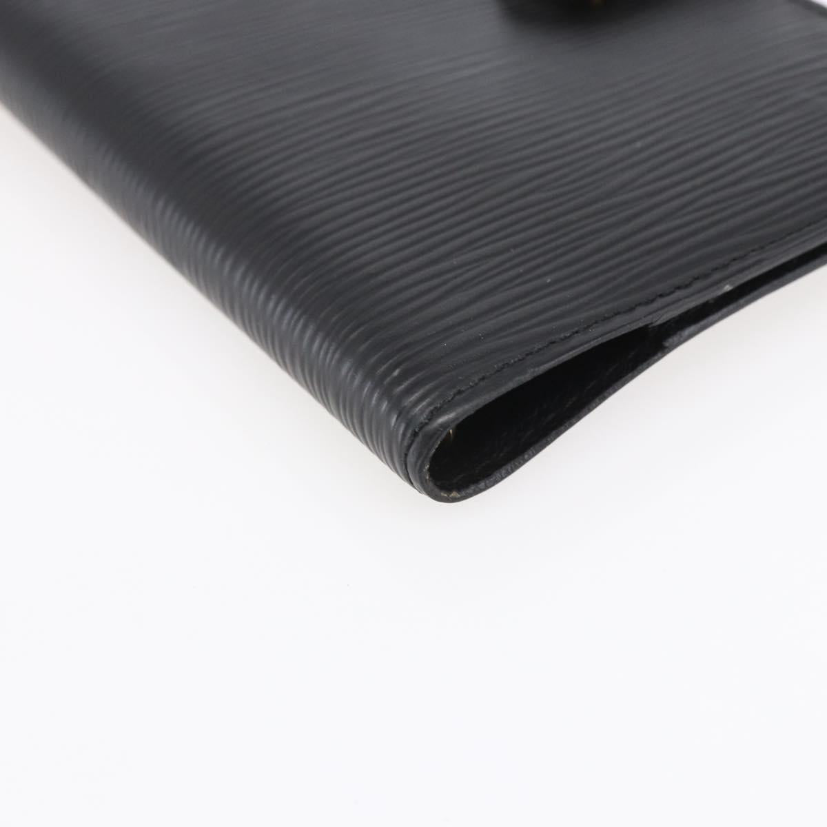 LOUIS VUITTON Epi Agenda PM Day Planner Cover Black R20052 LV Auth BA8370