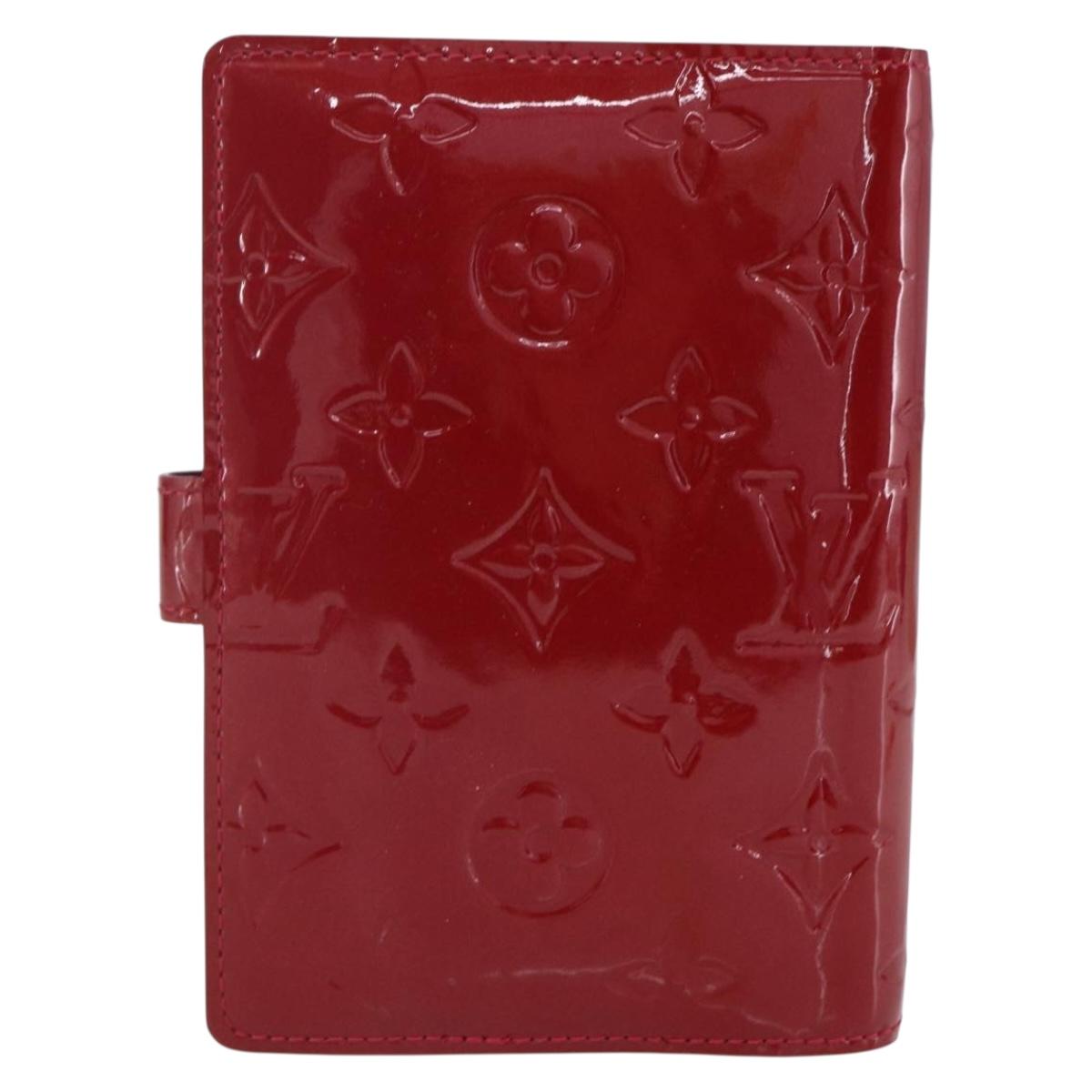LOUIS VUITTON Vernis Agenda PM Day Planner Cover Rouge R21003 LV Auth BA8376