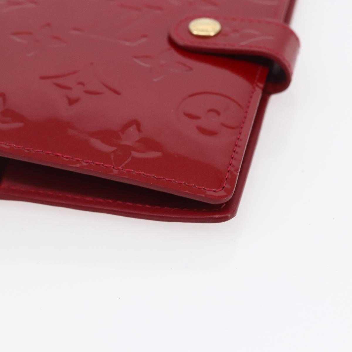 LOUIS VUITTON Vernis Agenda PM Day Planner Cover Rouge R21003 LV Auth BA8376