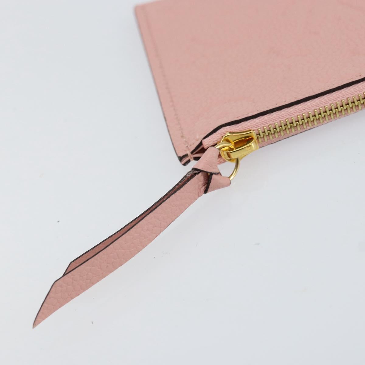 LOUIS VUITTON Monogram Empreinte Portefeuille Clemence Pouch Pink LV Auth BA8379