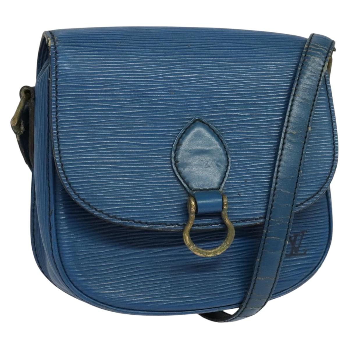 LOUIS VUITTON Epi Saint Cloud PM Shoulder Bag Blue M52195 LV Auth BA838