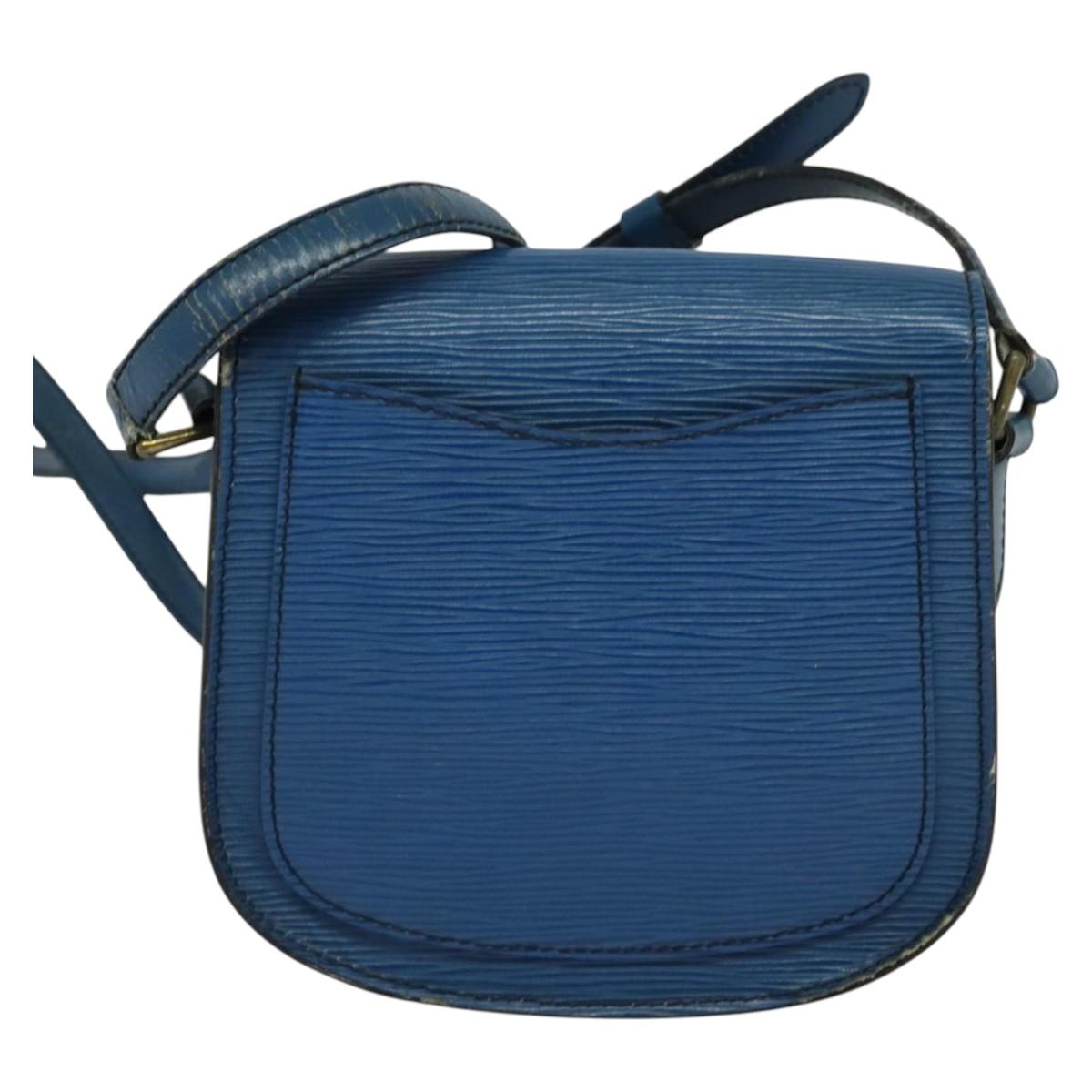 LOUIS VUITTON Epi Saint Cloud PM Shoulder Bag Blue M52195 LV Auth BA838