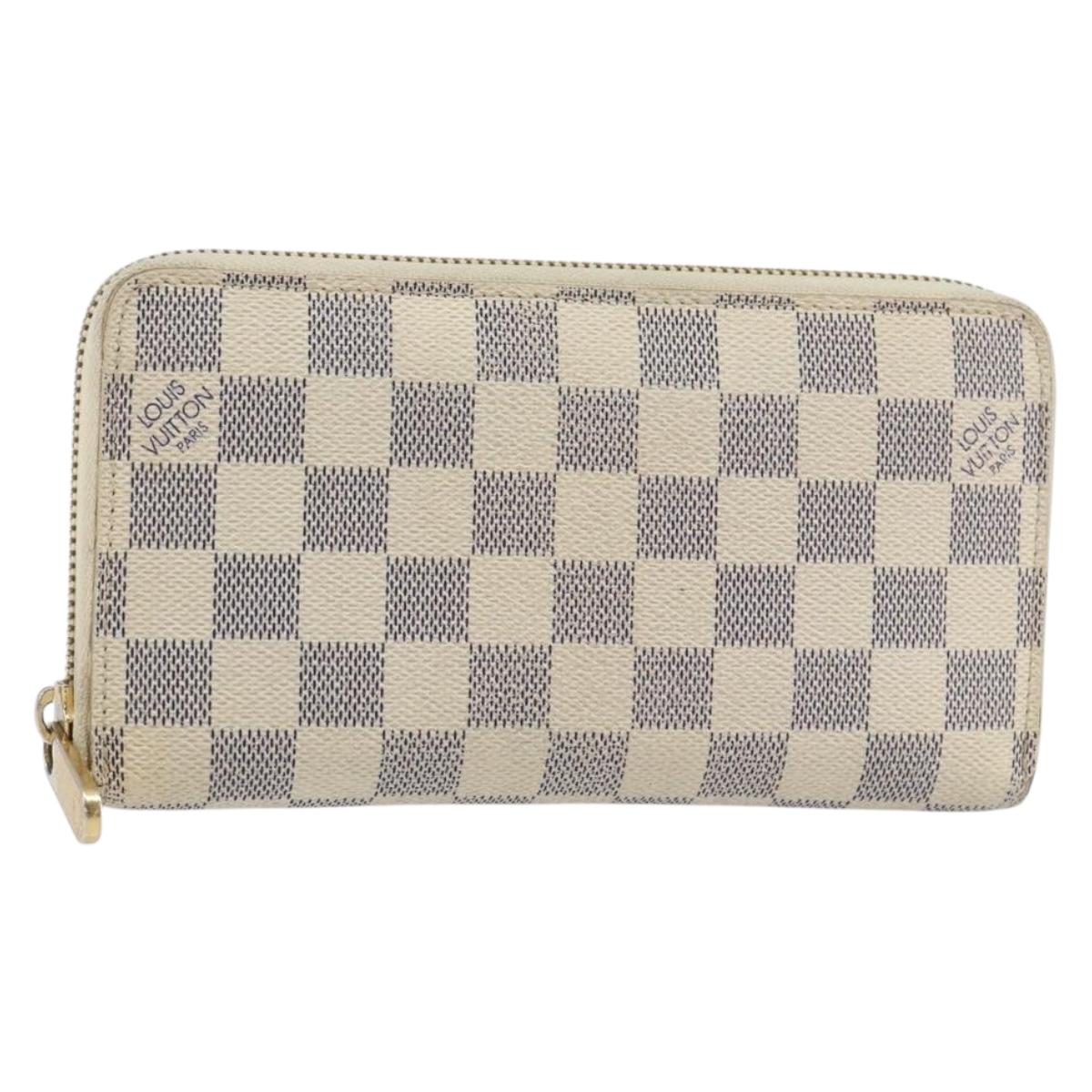 LOUIS VUITTON Damier Azur Zippy Wallet Long Wallet N60019 LV Auth BA8381