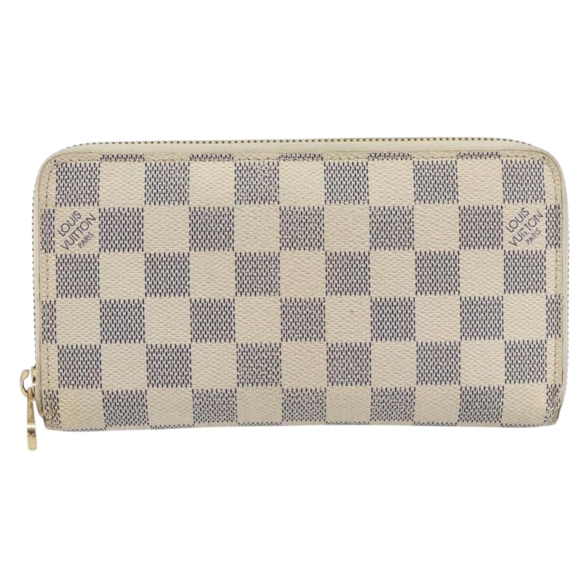 LOUIS VUITTON Damier Azur Zippy Wallet Long Wallet N60019 LV Auth BA8381