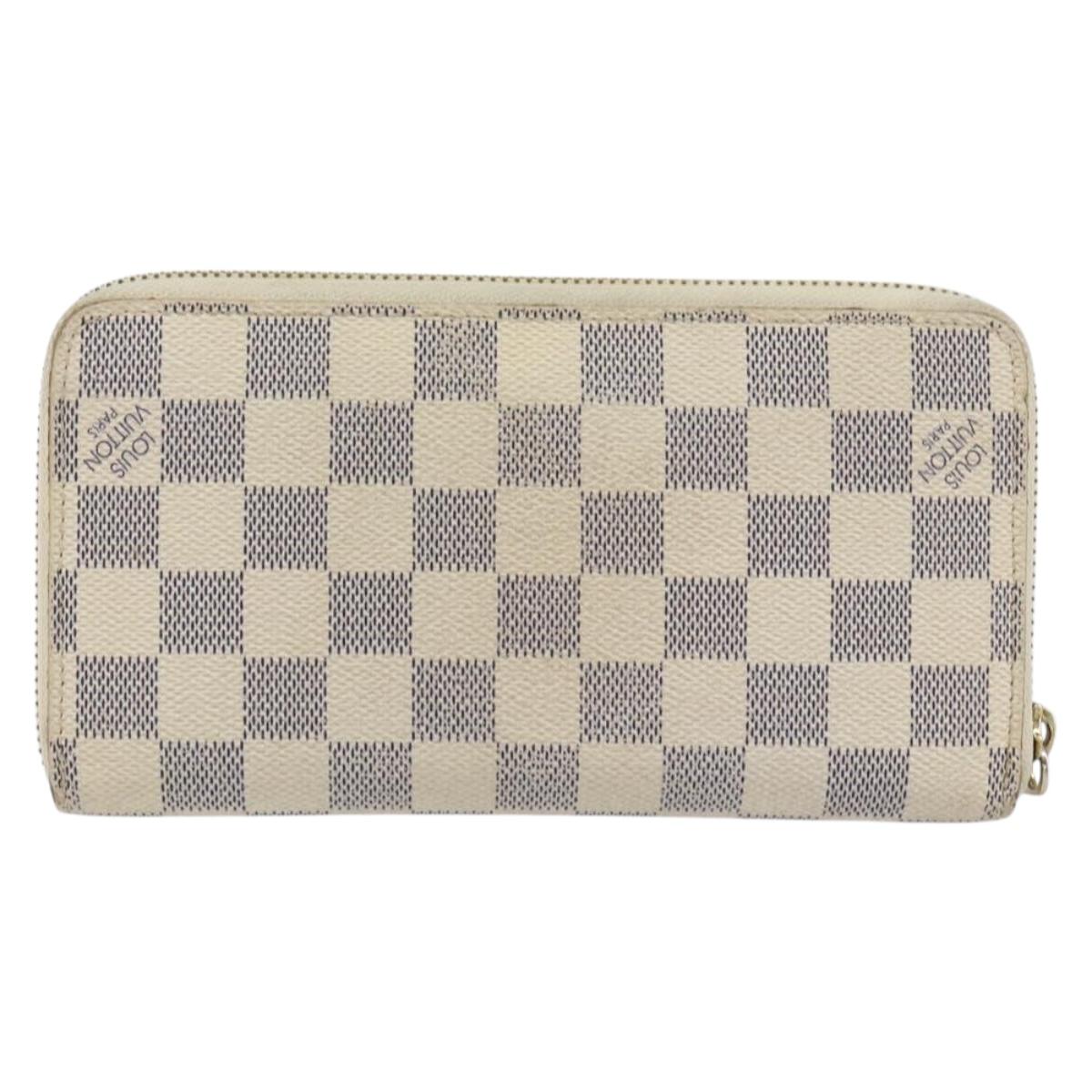 LOUIS VUITTON Damier Azur Zippy Wallet Long Wallet N60019 LV Auth BA8381