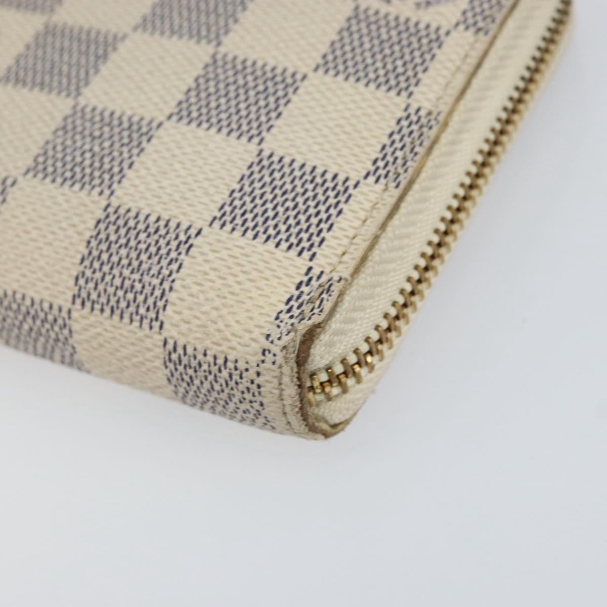 LOUIS VUITTON Damier Azur Zippy Wallet Long Wallet N60019 LV Auth BA8381