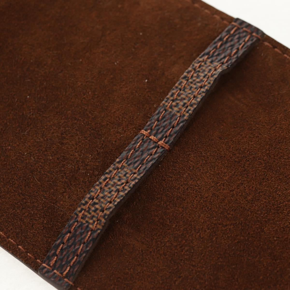 LOUIS VUITTON Damier Ebene Cuff Case Set Cuffs Silver LV Auth BA8383V