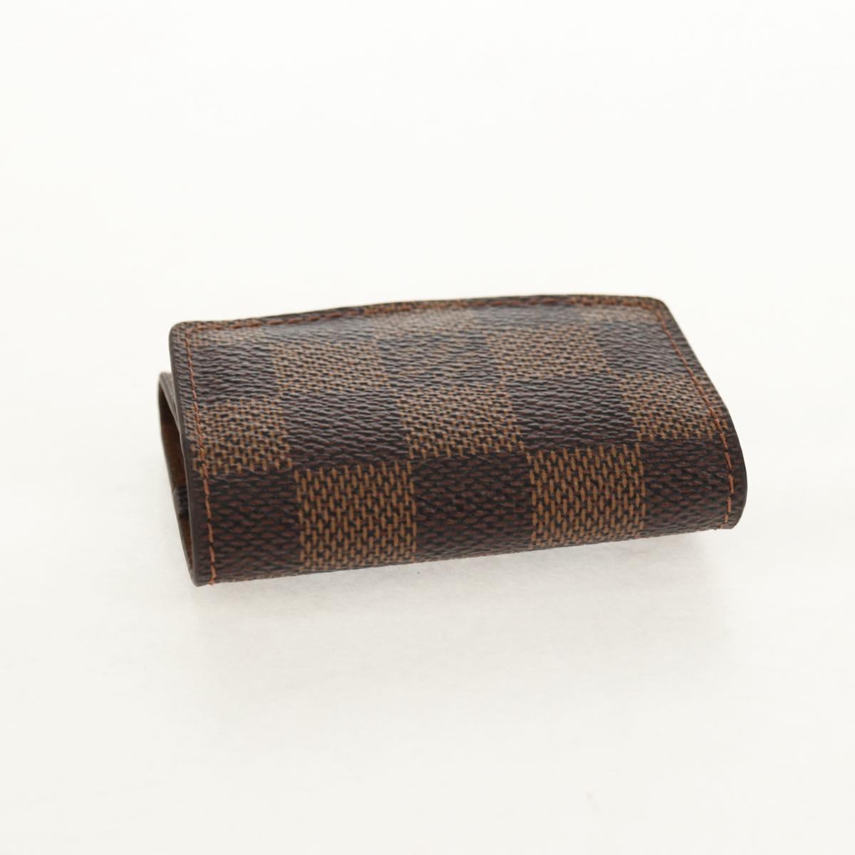 LOUIS VUITTON Damier Ebene Cuff Case Set Cuffs Silver LV Auth BA8383V