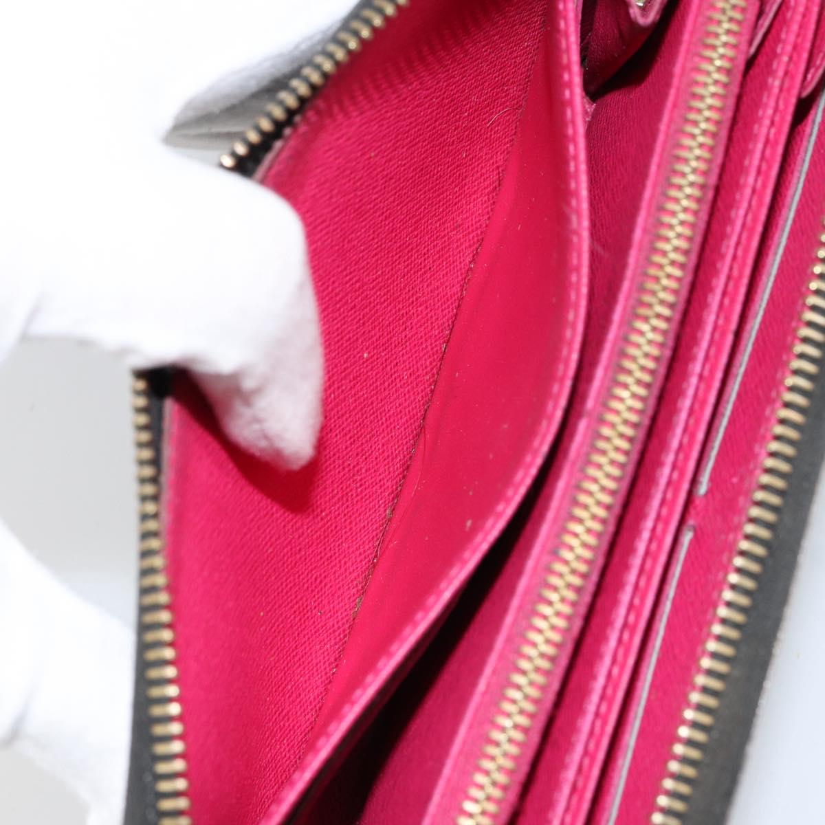 LOUIS VUITTON Monogram Multicolor Zippy Wallet Black M60243 LV Auth BA8385