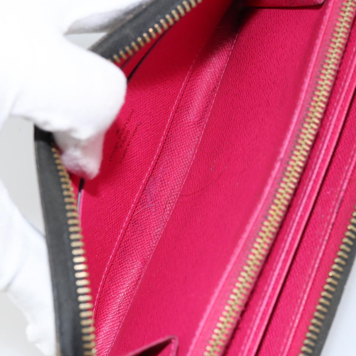 LOUIS VUITTON Monogram Multicolor Zippy Wallet Black M60243 LV Auth BA8385