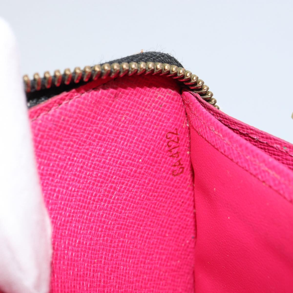 LOUIS VUITTON Monogram Multicolor Zippy Wallet Black M60243 LV Auth BA8385