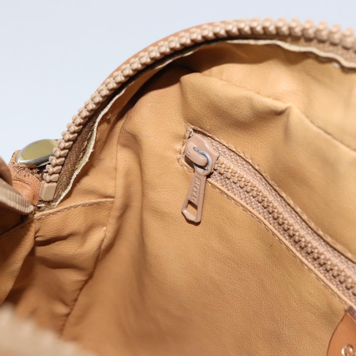 CELINE Macadam Canvas Shoulder Bag PVC Leather Brown Gold Auth BA8388
