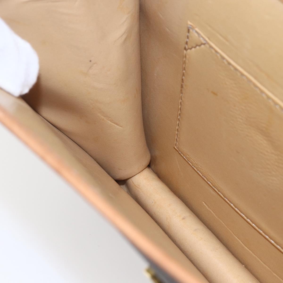 CELINE Macadam Canvas Shoulder Bag PVC Leather Brown Gold Auth BA8389