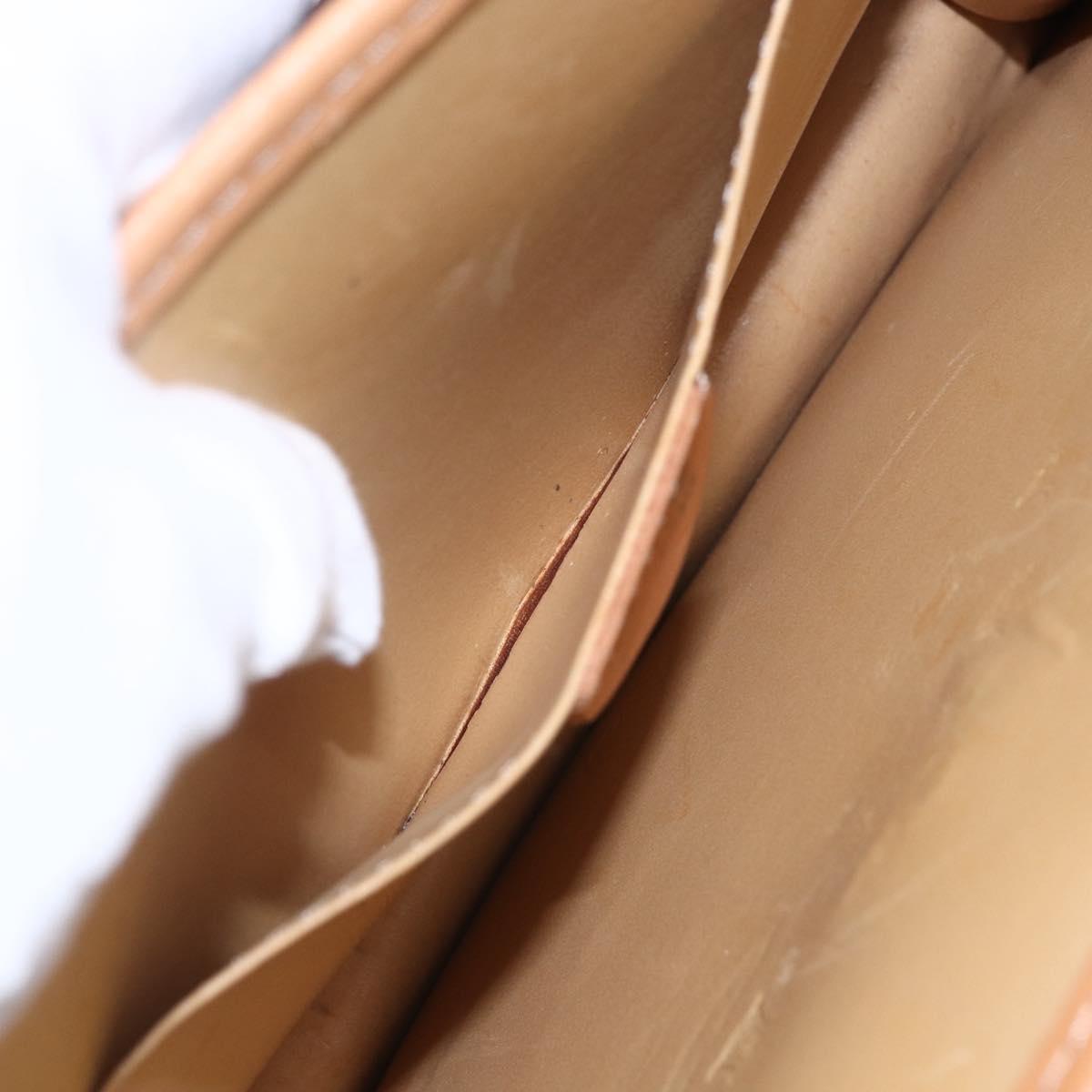 CELINE Macadam Canvas Shoulder Bag PVC Leather Brown Gold Auth BA8389