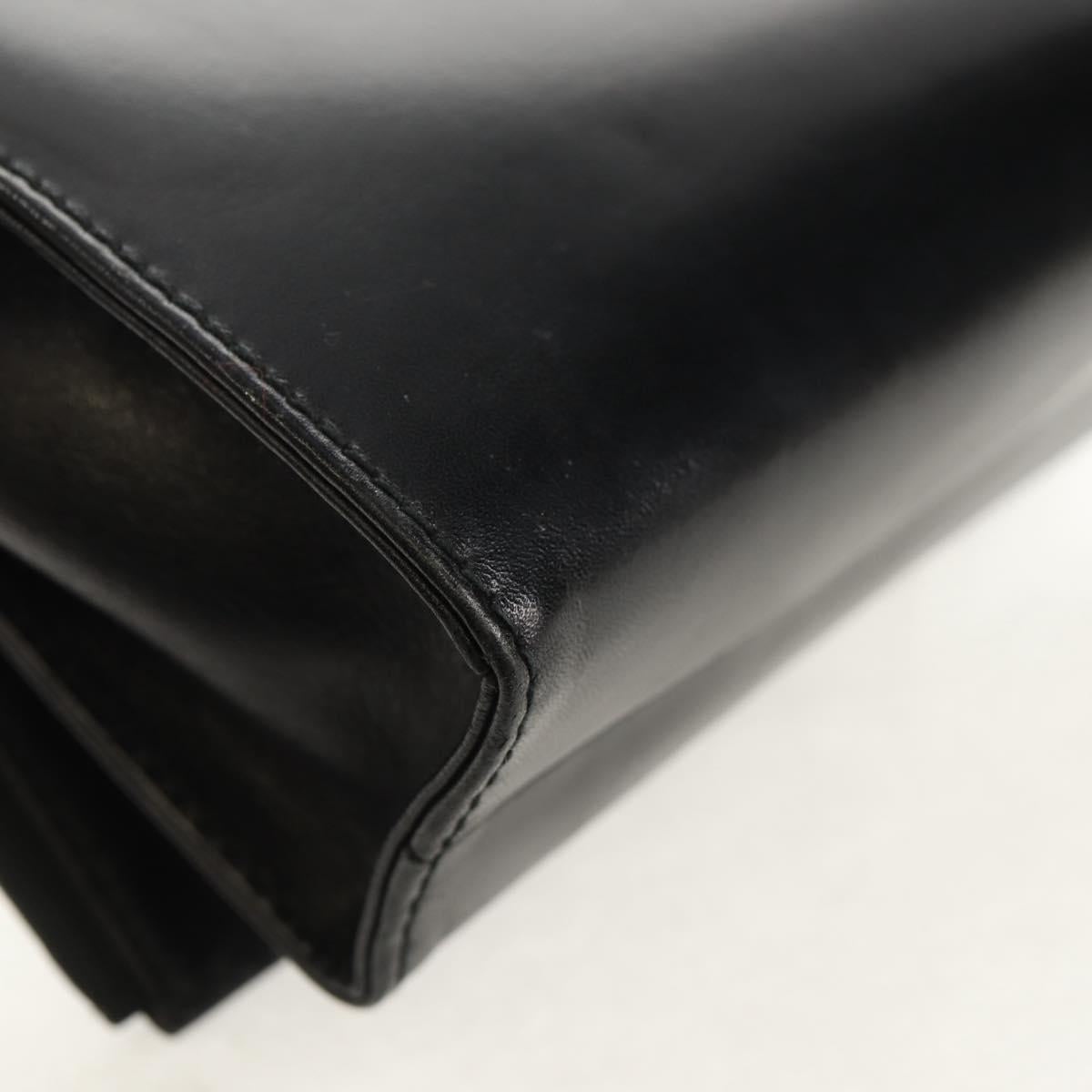 Salvatore Ferragamo Vala Shoulder Bag Leather Black Gold Auth BA8393V