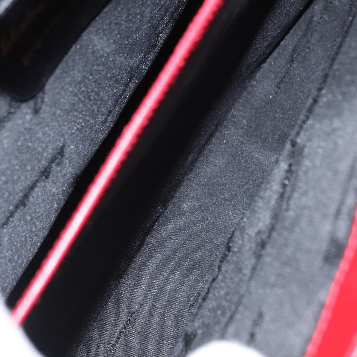 Salvatore Ferragamo Gancini Hand Bag Leather 2way Red Gold Auth BA8396