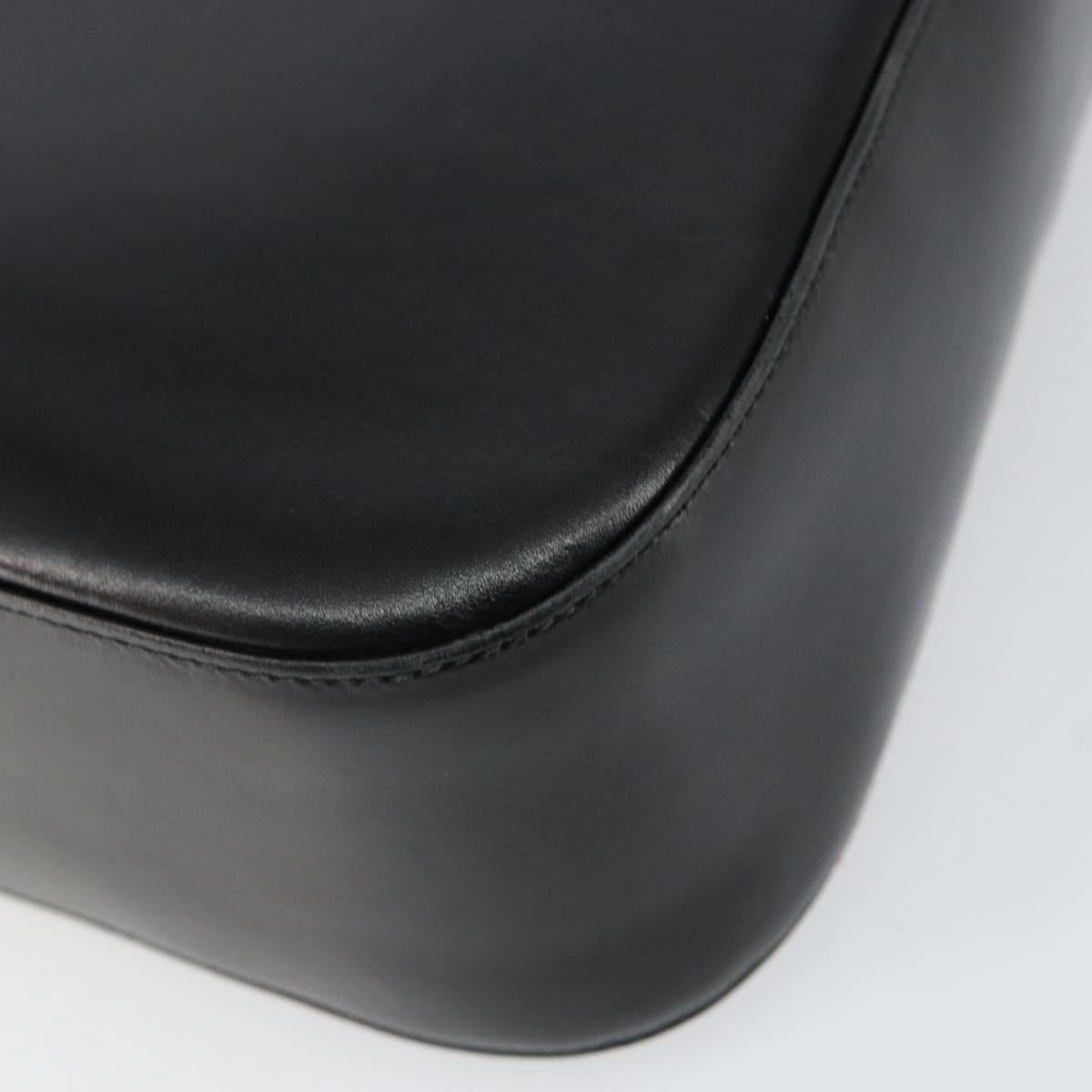 Salvatore Ferragamo Gancini Shoulder Bag Leather Black Gold Auth BA8397