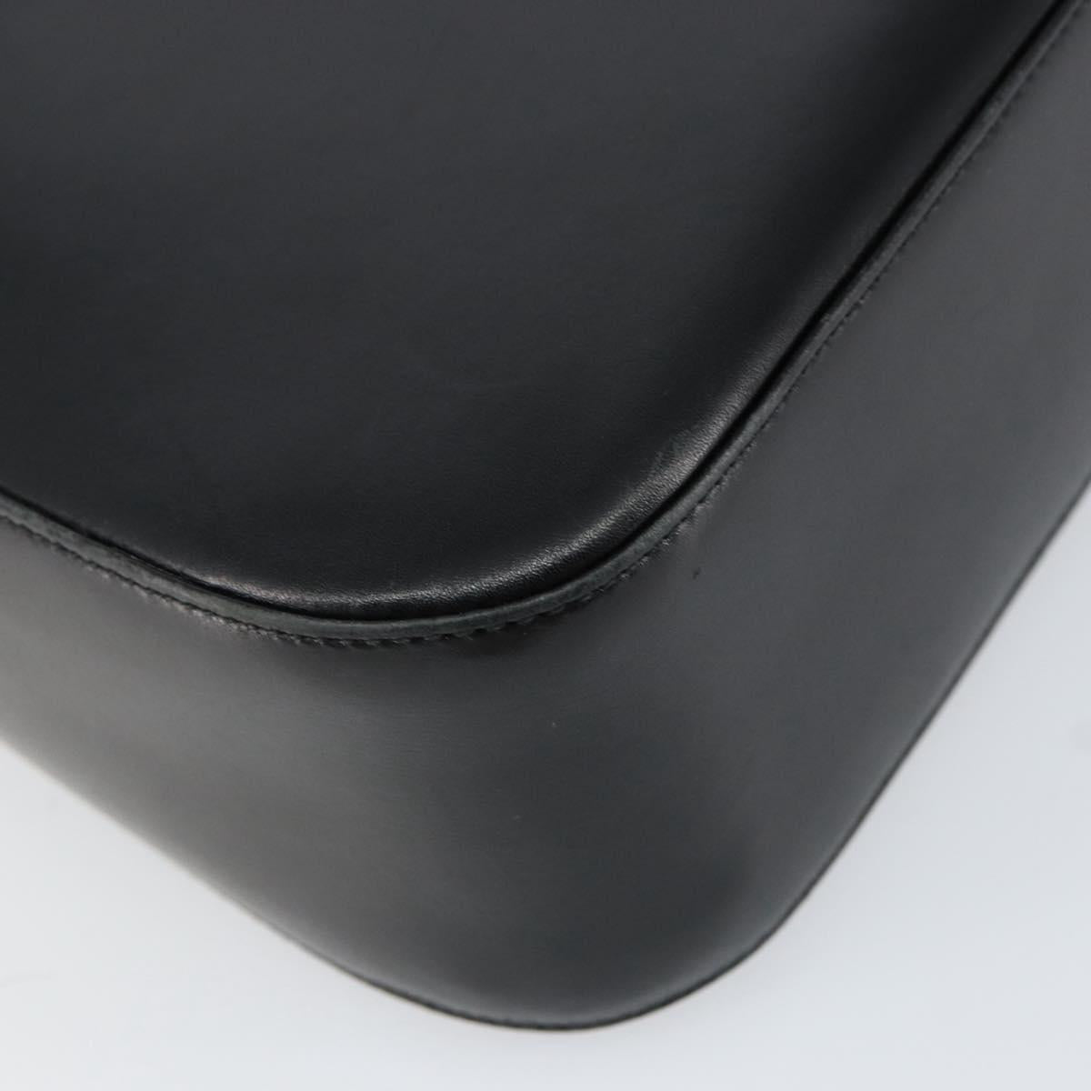 Salvatore Ferragamo Gancini Shoulder Bag Leather Black Gold Auth BA8397