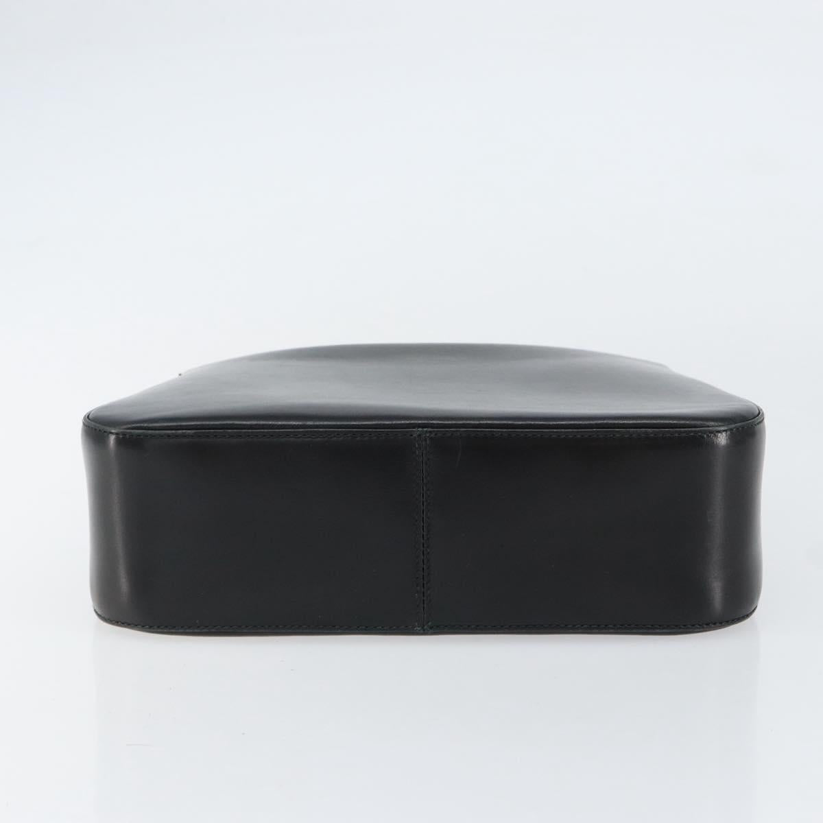 Salvatore Ferragamo Gancini Shoulder Bag Leather Black Gold Auth BA8397