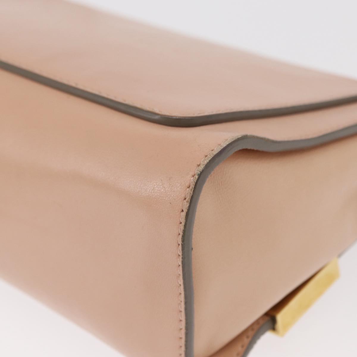 Chloe Chain Shoulder Bag Leather Pink Gold Auth BA8401