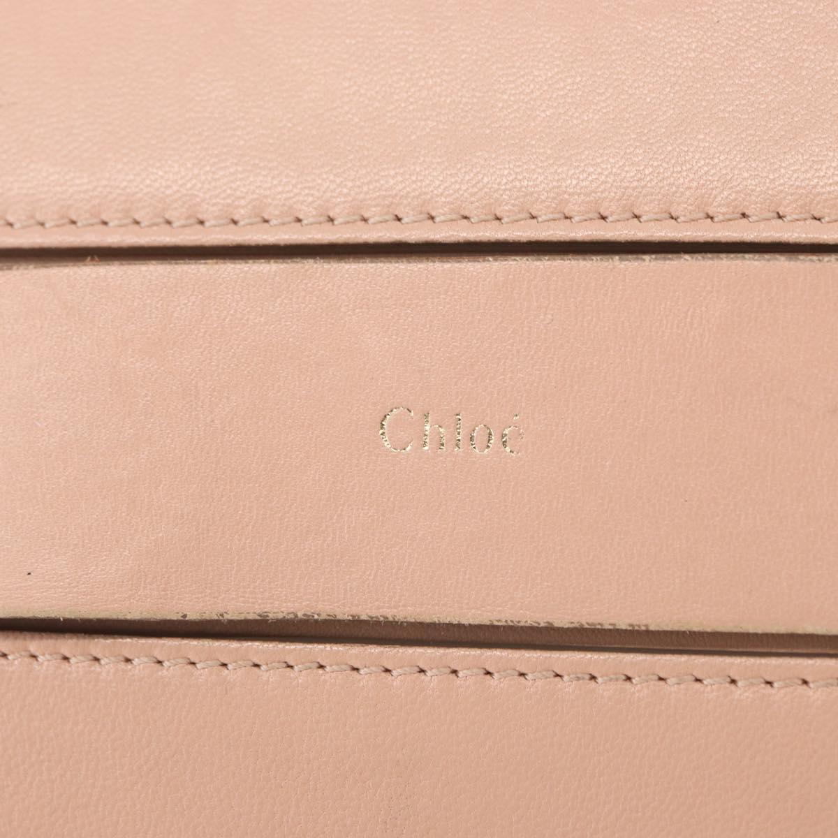 Chloe Chain Shoulder Bag Leather Pink Gold Auth BA8401
