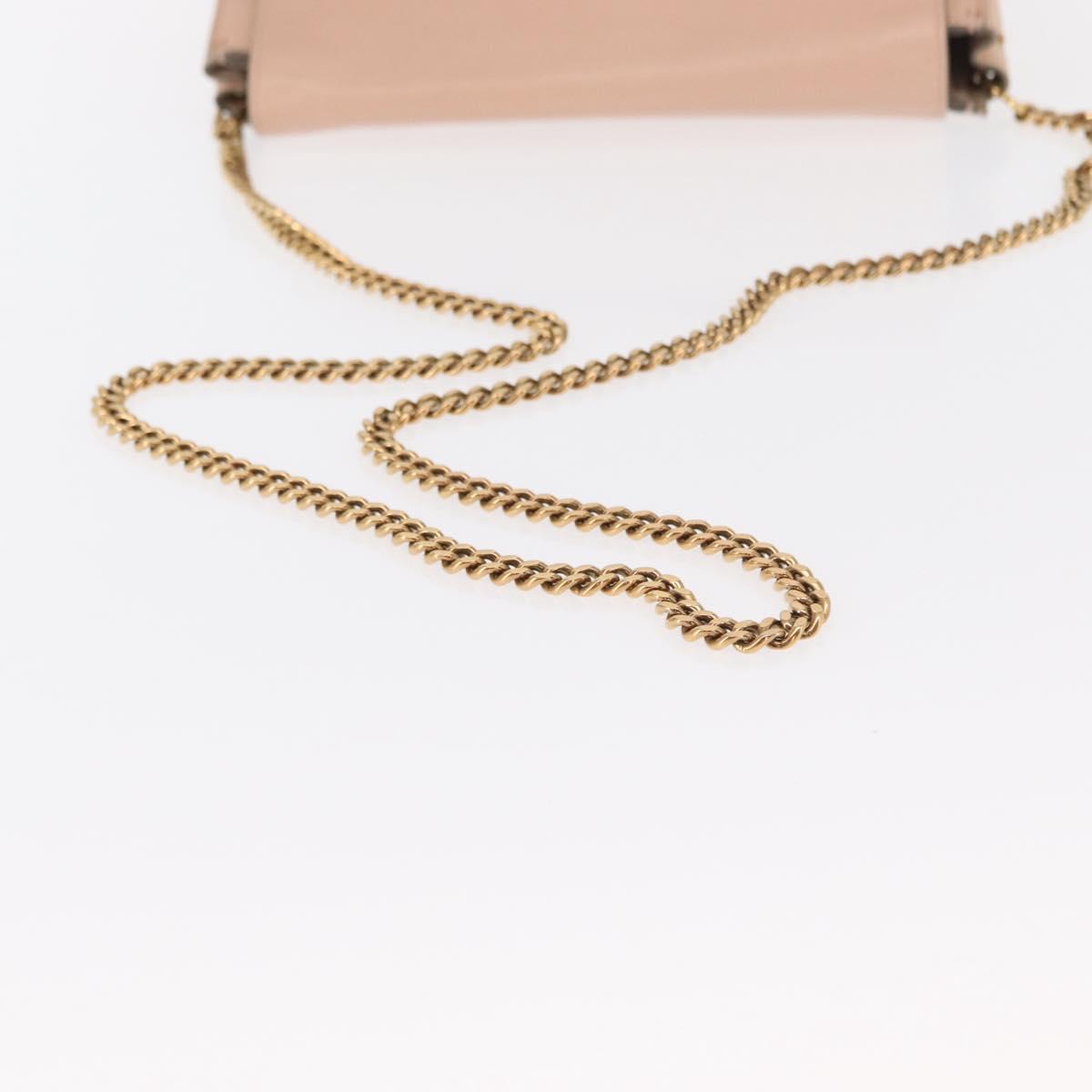 Chloe Chain Shoulder Bag Leather Pink Gold Auth BA8401