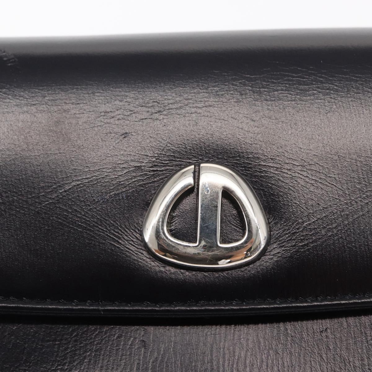 Christian Dior Shoulder Bag Leather Navy Gold Auth BA8402