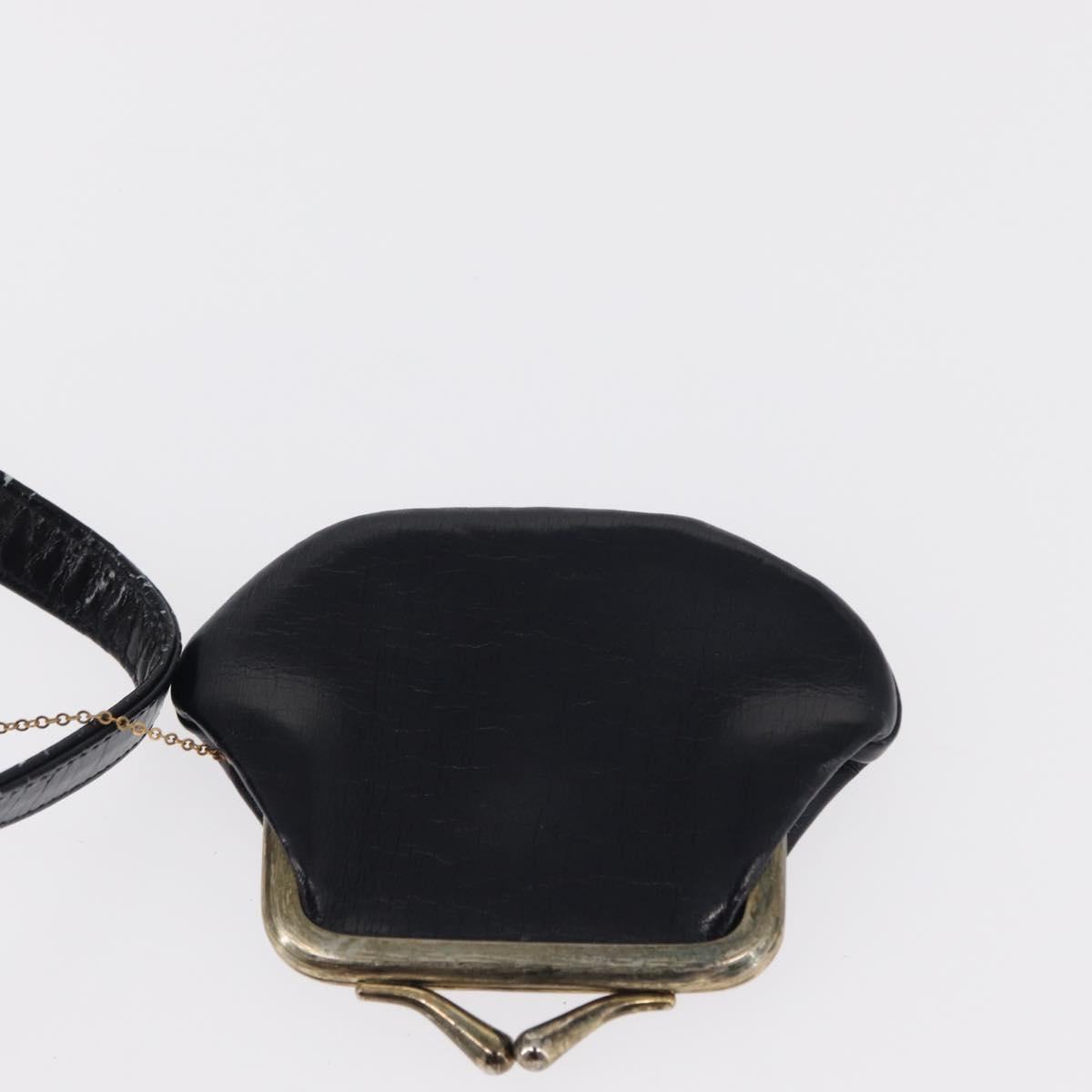 Christian Dior Shoulder Bag Leather Navy Gold Auth BA8402