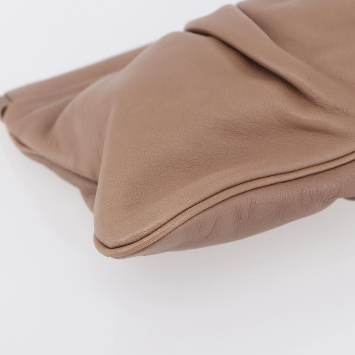 Miu Miu Clutch Bag Leather Pink Gold Auth BA8406