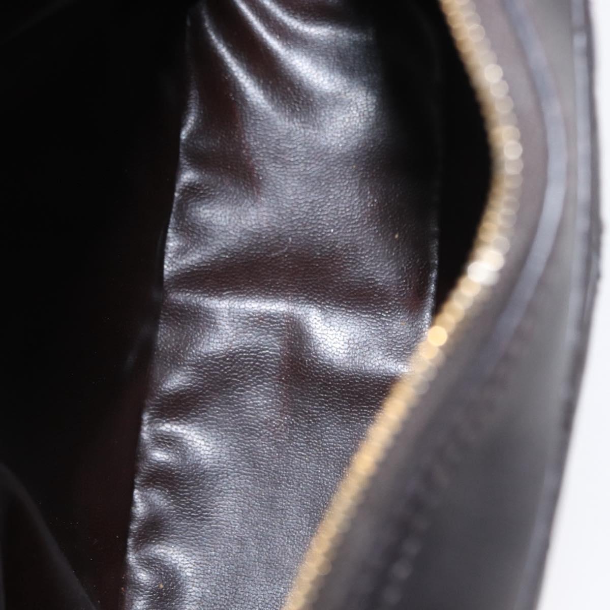 CHANEL Matelasse Shoulder Bag Lamb Skin Dark Brown Gold CC Auth BA8408