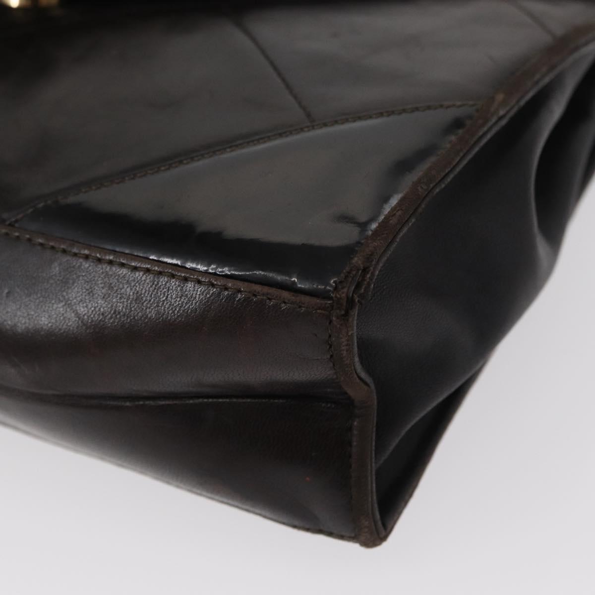 CHANEL Matelasse Shoulder Bag Lamb Skin Brown Gold CC Auth BA8409