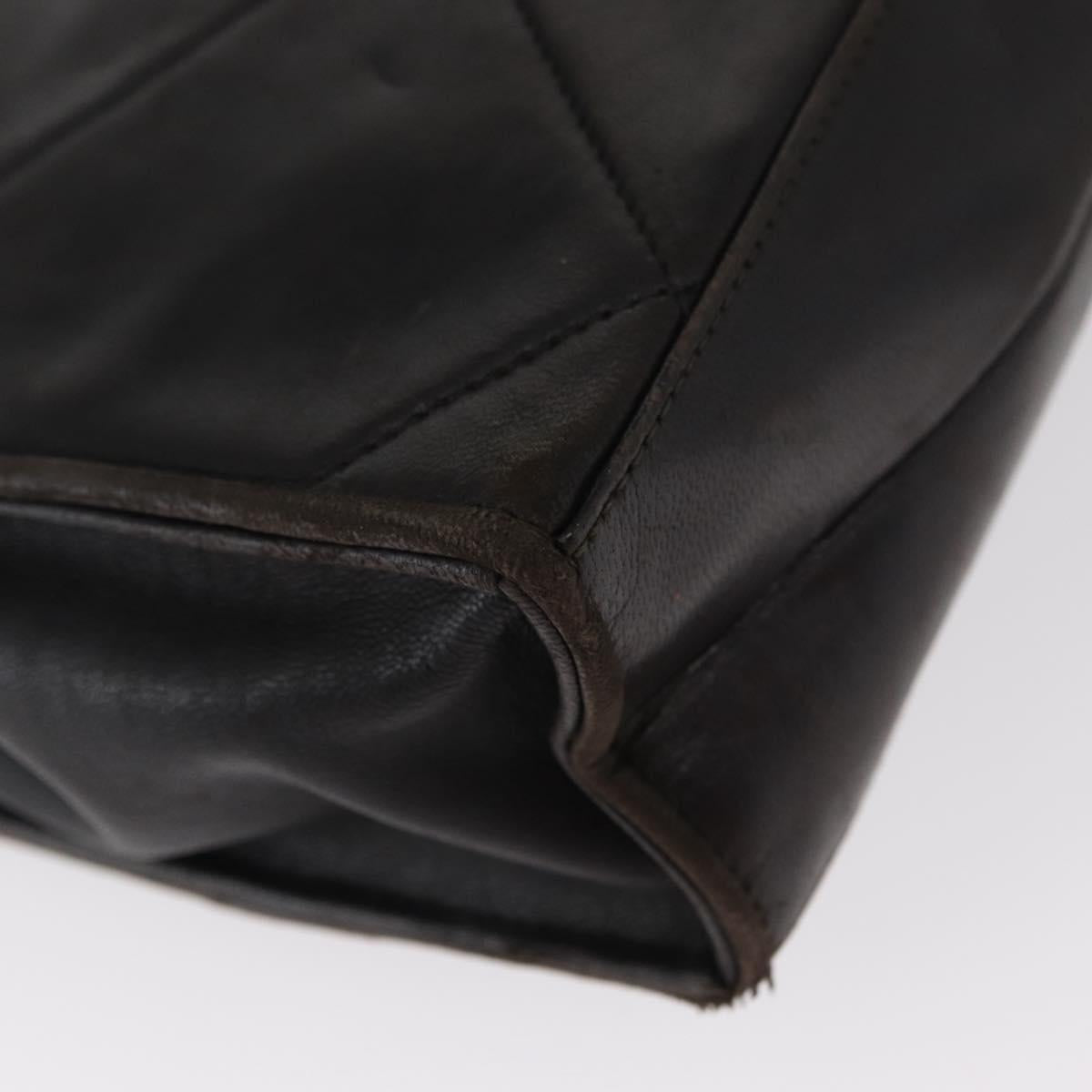 CHANEL Matelasse Shoulder Bag Lamb Skin Brown Gold CC Auth BA8409