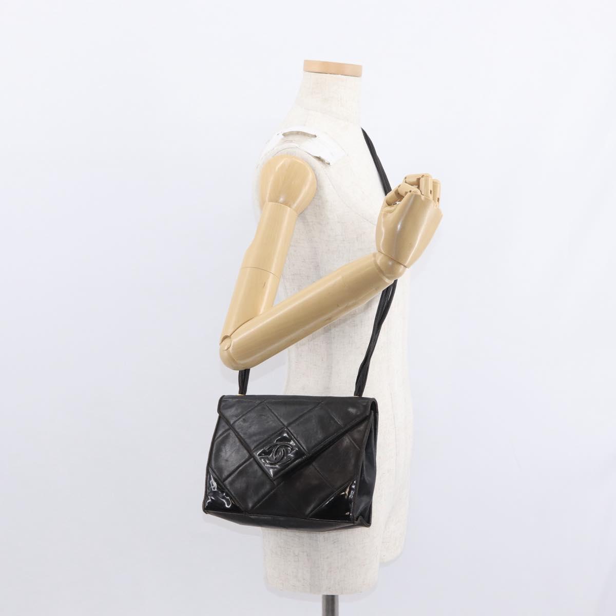 CHANEL Matelasse Shoulder Bag Lamb Skin Brown Gold CC Auth BA8409
