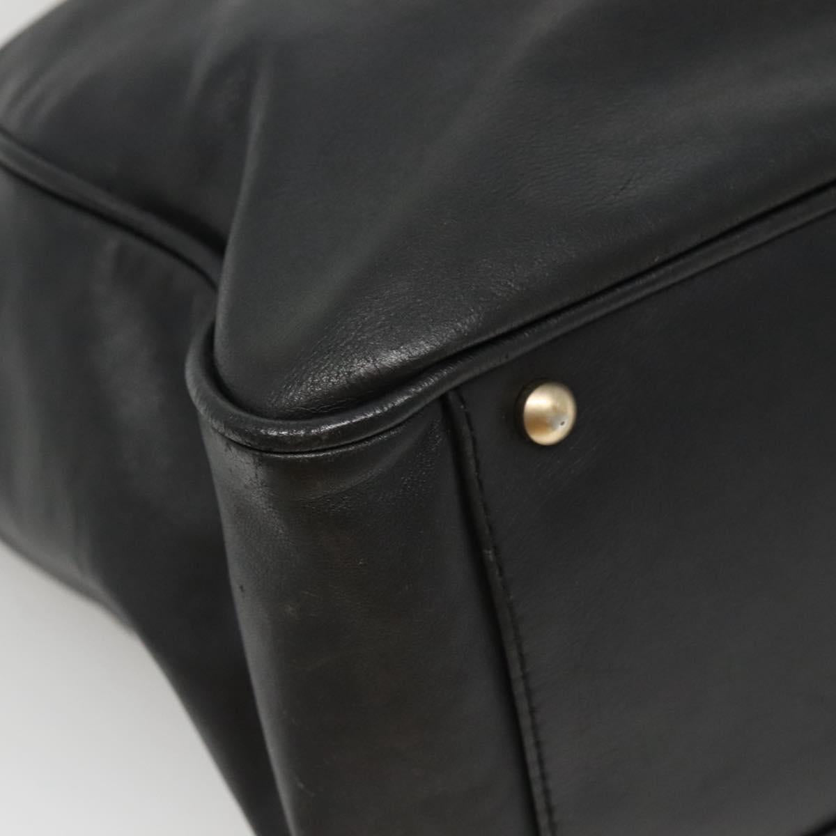 CHANEL Camelia Tote Bag Lamb Skin Black CC Auth BA841