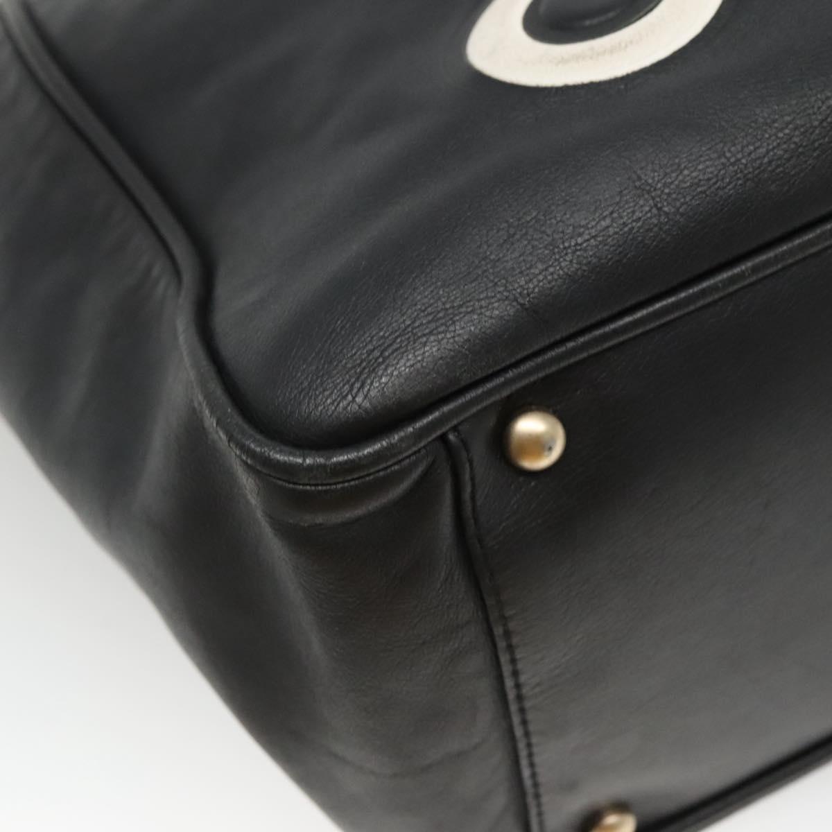 CHANEL Camelia Tote Bag Lamb Skin Black CC Auth BA841