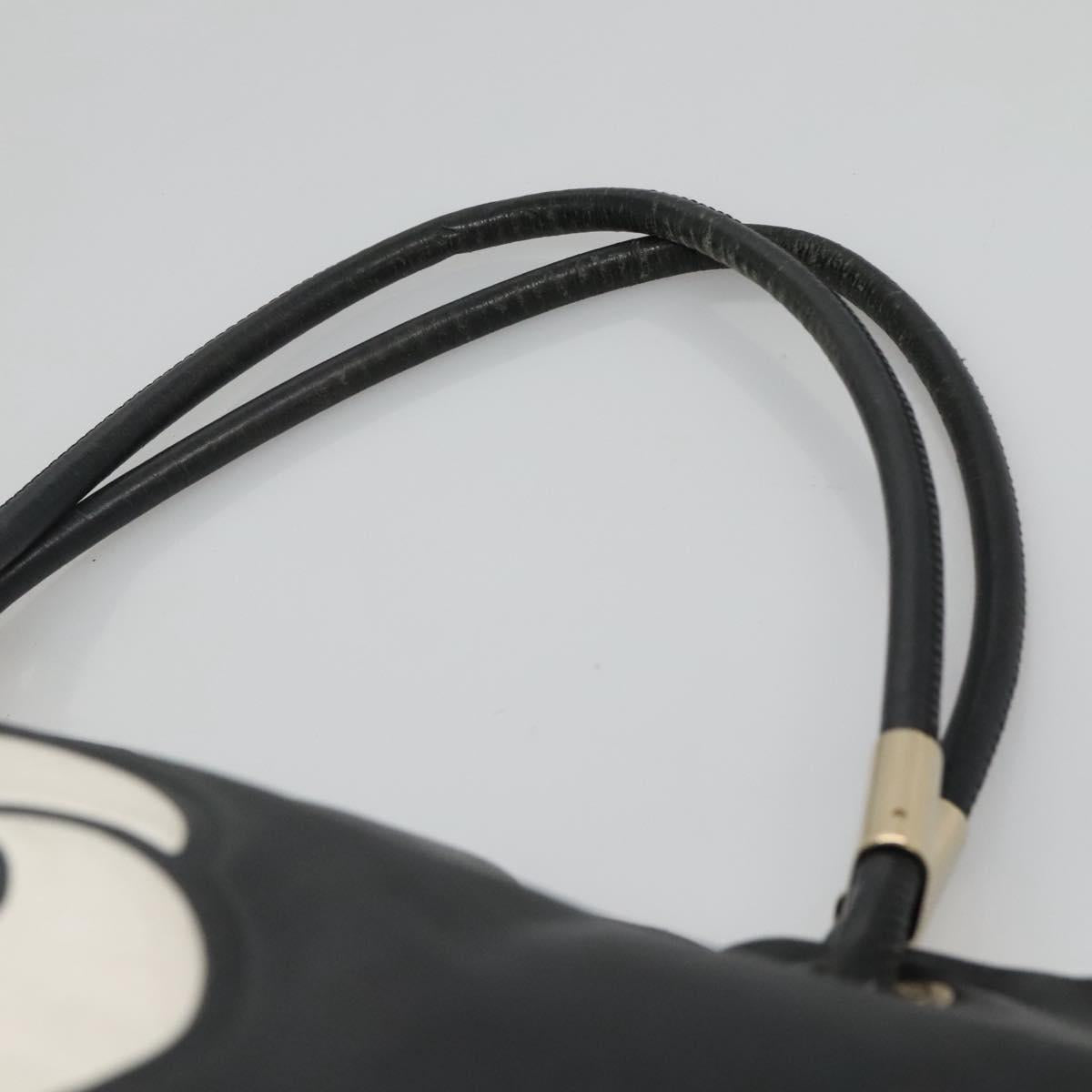 CHANEL Camelia Tote Bag Lamb Skin Black CC Auth BA841