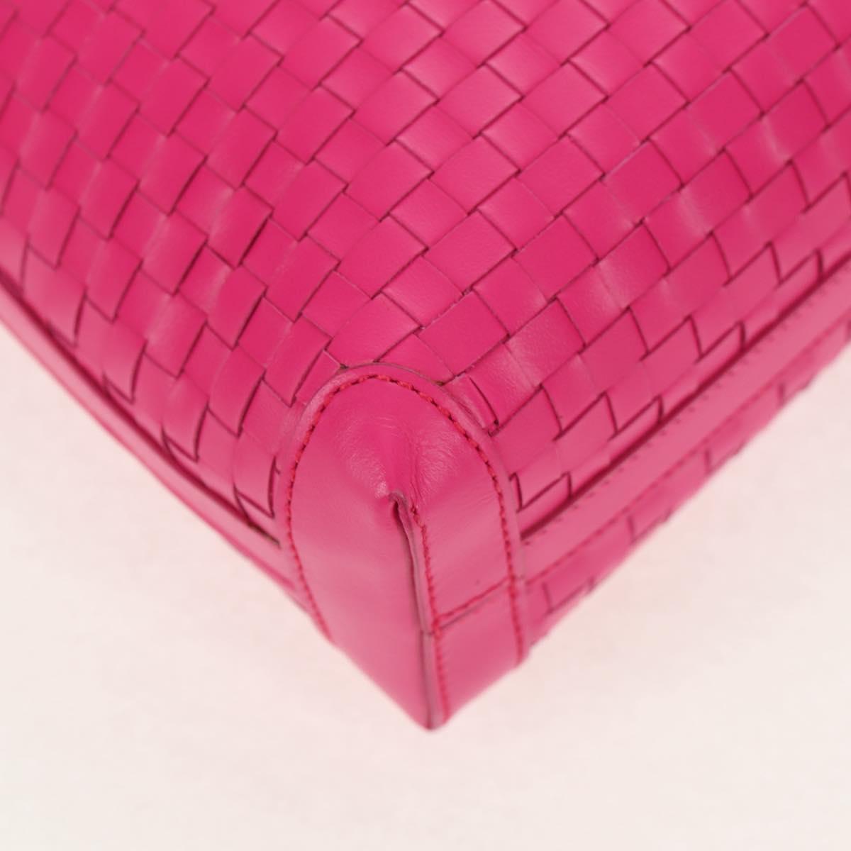 Salvatore Ferragamo Gancini Shoulder Bag Leather Pink Silver Auth BA8419V