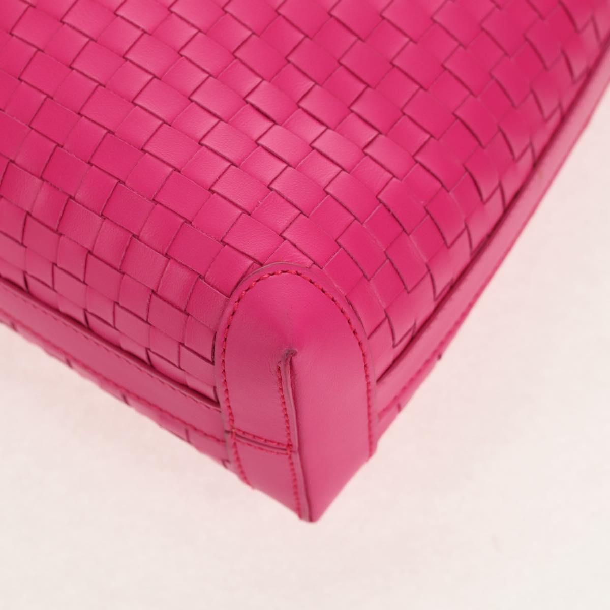 Salvatore Ferragamo Gancini Shoulder Bag Leather Pink Silver Auth BA8419V