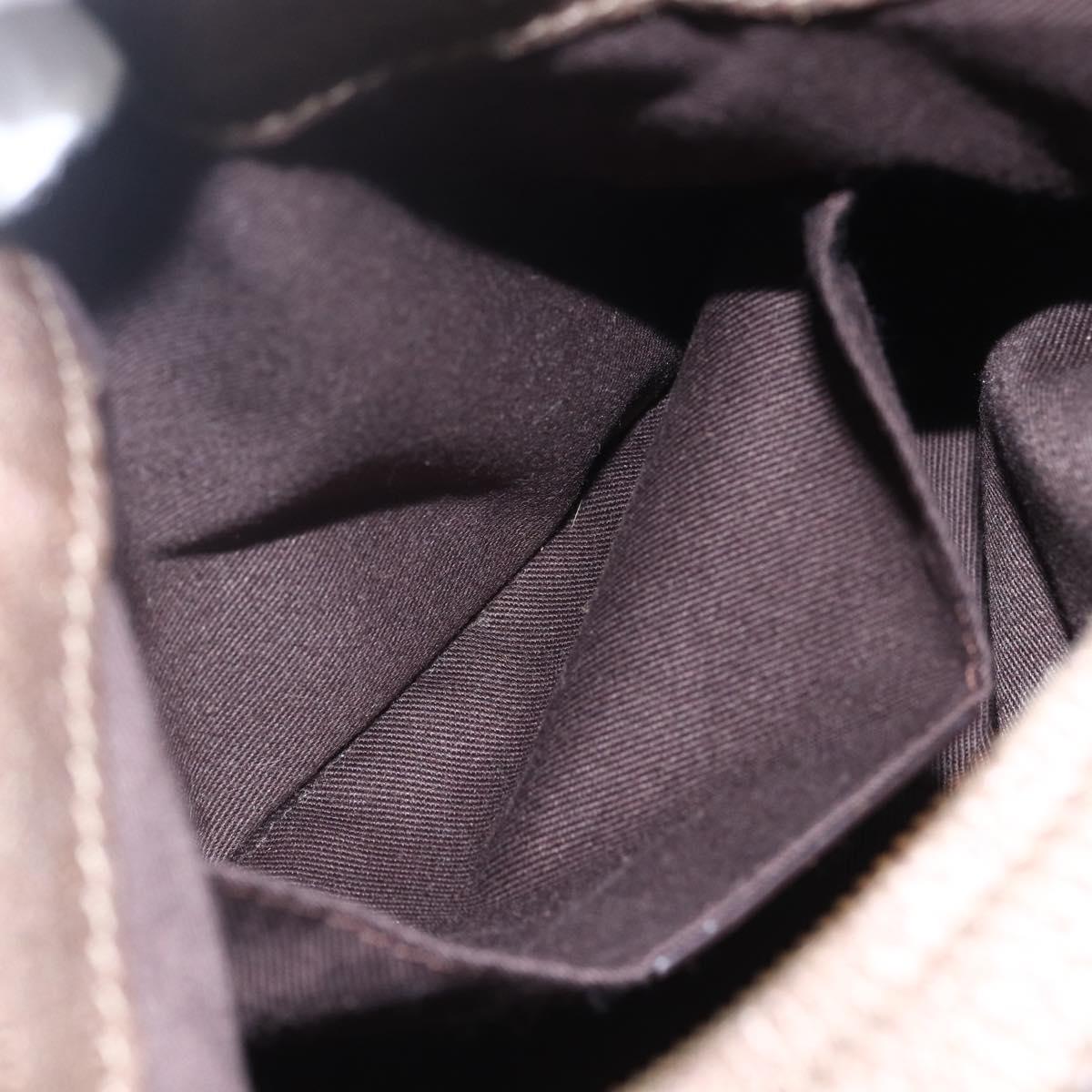 Salvatore Ferragamo Gancini Shoulder Bag Leather Brown Gold Auth BA8420