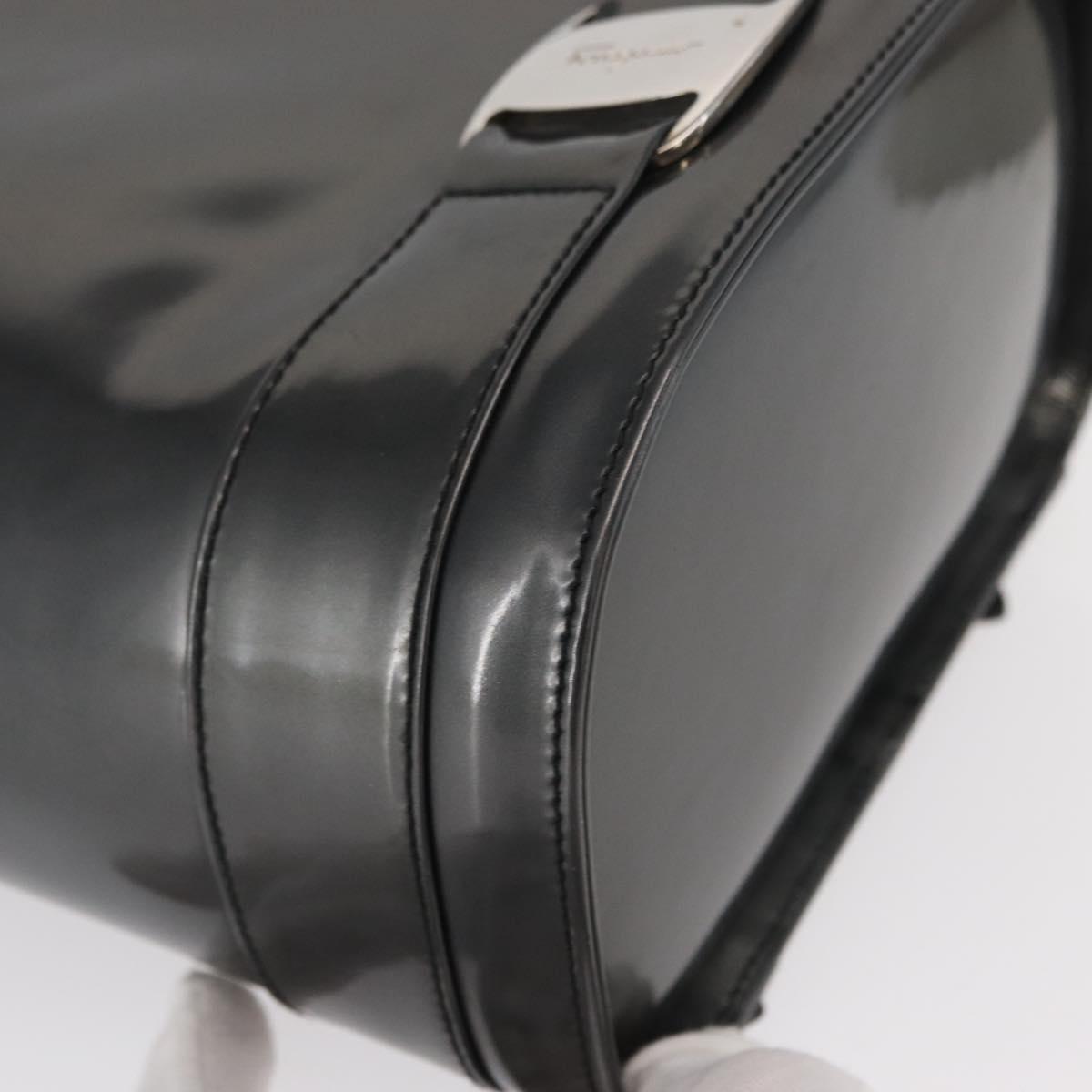 Salvatore Ferragamo Vala Backpack Leather Silver Auth BA8422