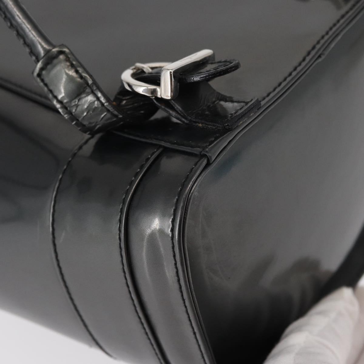 Salvatore Ferragamo Vala Backpack Leather Silver Auth BA8422