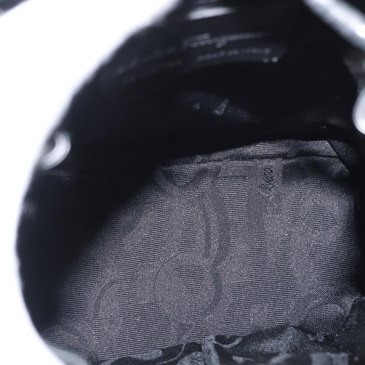 Salvatore Ferragamo Vala Backpack Leather Silver Auth BA8422