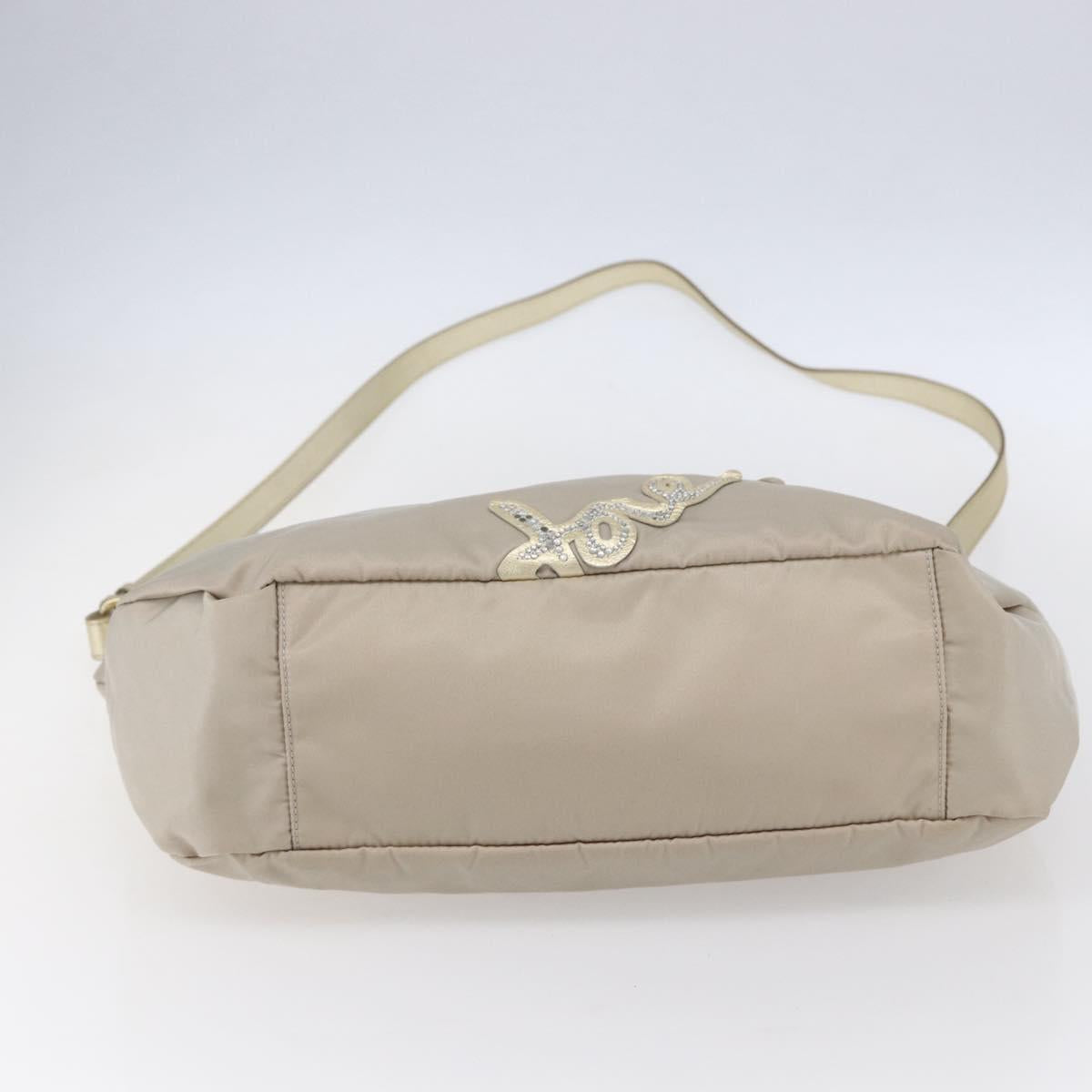 Salvatore Ferragamo Hand Bag Nylon 2way Gold Auth BA8425